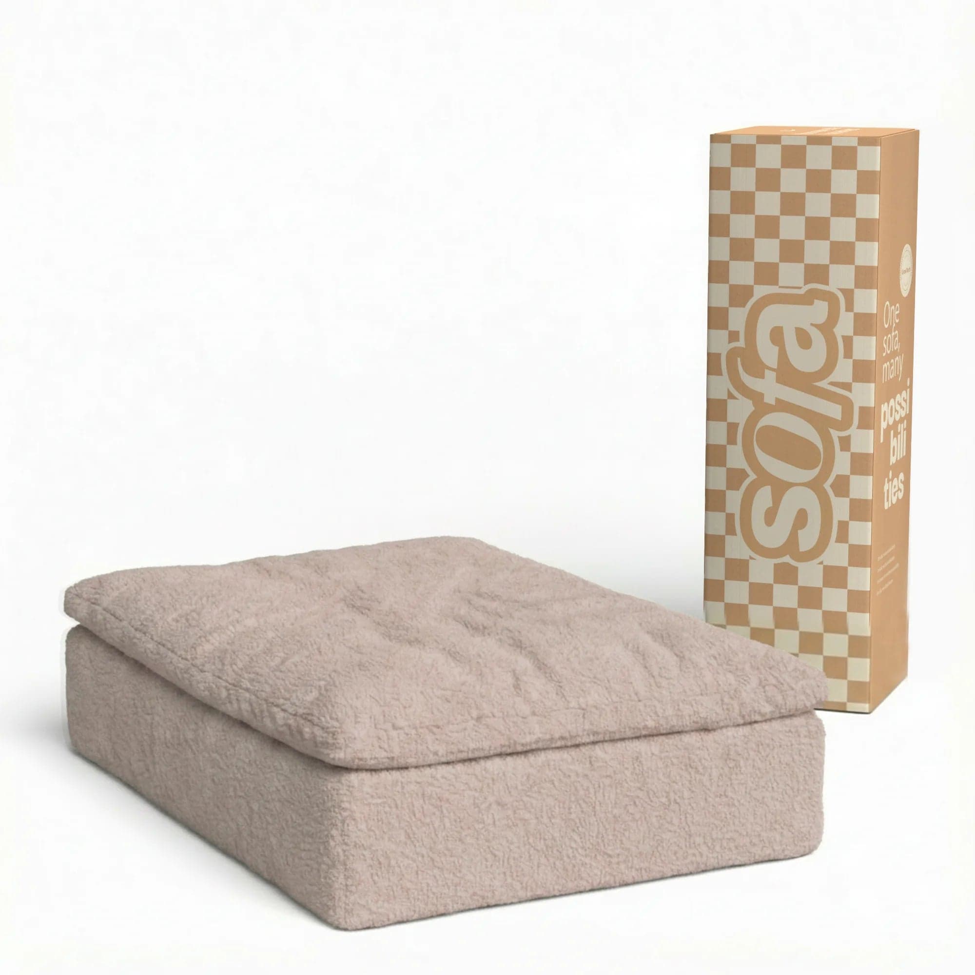 Apoio para o pé em Boucle - Sofá na Caixa Sienna - Bege Areia