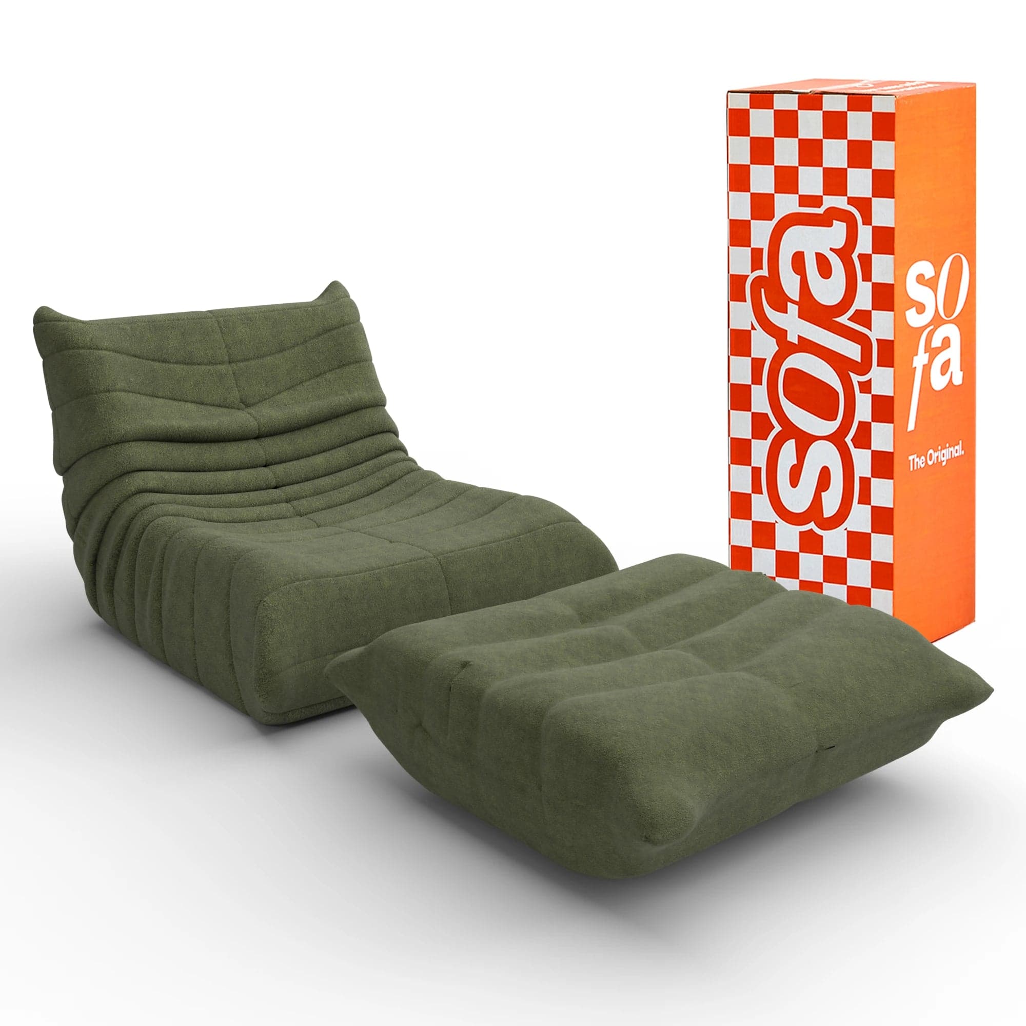 Kit Poltrona Design 1973 + Apoio para pés - Verde